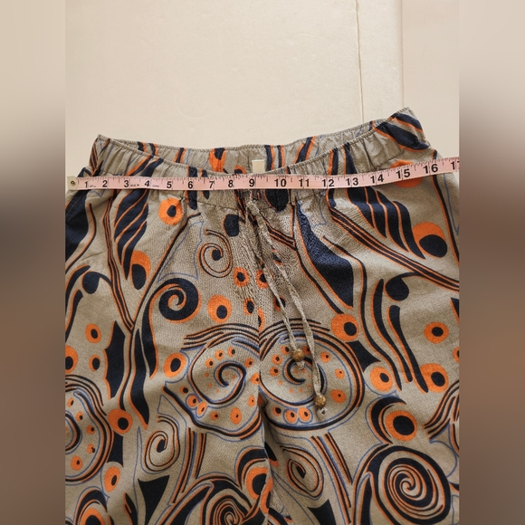 Punjammies by Sudara Abstract Fun Print Drawstring Pants Size Medium Gray Orange - Picture 14 of 17